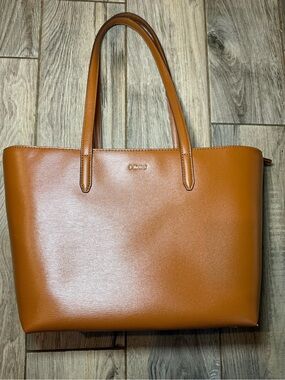DKNY Cognac Leather Tote Bag